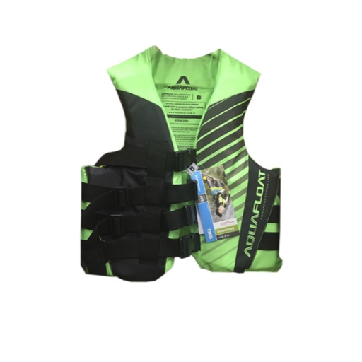 [KIE-1010120305610 NEGRO] Chaleco Salvavidas Aquafloat Ski Moto De Agua 4 Cinturones Talle 10