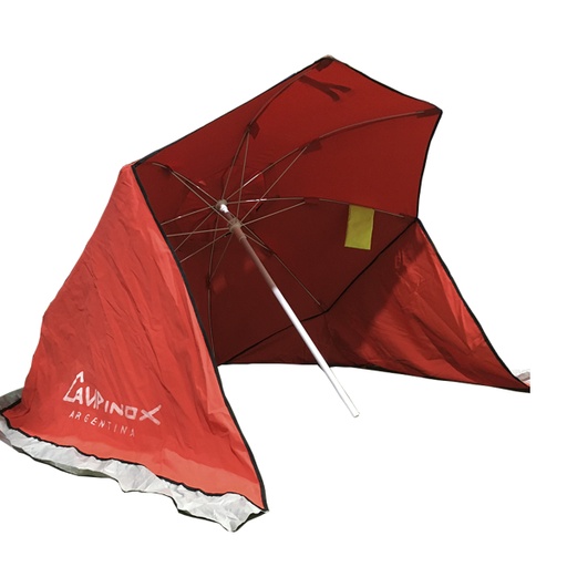 [CAM-090R] Sombrilla Refugio Paraviento Reforzada 2m 8 Varillas Loneta