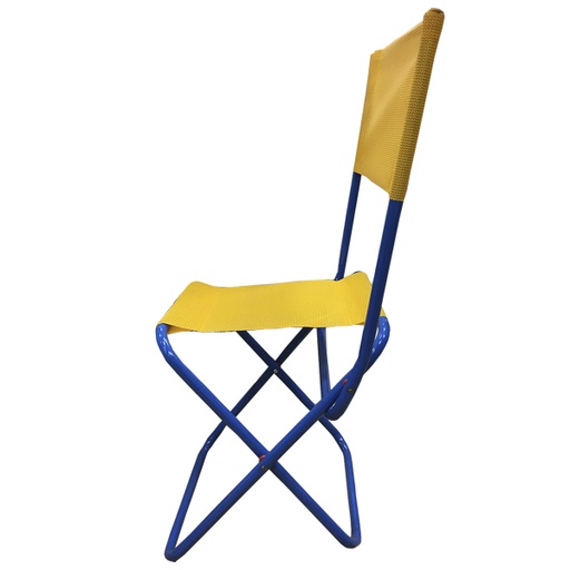 [SOL-2045 AMARILLO] Banquito Silla Sillon Tipo Tijera Con Respaldo Camping Playa 2045