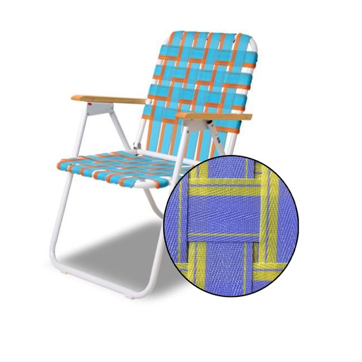 [SOL-2050 VioletaAmarillo] Reposera Silla Sillon Playa Bajo Solcito 7/8 Reforzado 2050