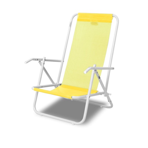 [SOL-2071 Amarillo] Reposera Silla Playera Infantil Reforzada Para Niños Solcito 2071