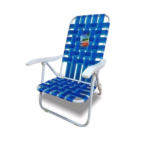 [SOL-1063 AzulCeleste] Reposera Silla Baja 6 Posiciones Caño 7/8" 1063