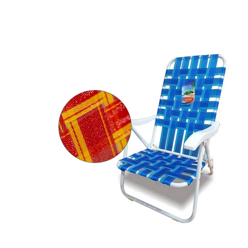 [SOL-1063 RojoAmarillo] Reposera Silla Baja 6 Posiciones Caño 7/8" 1063