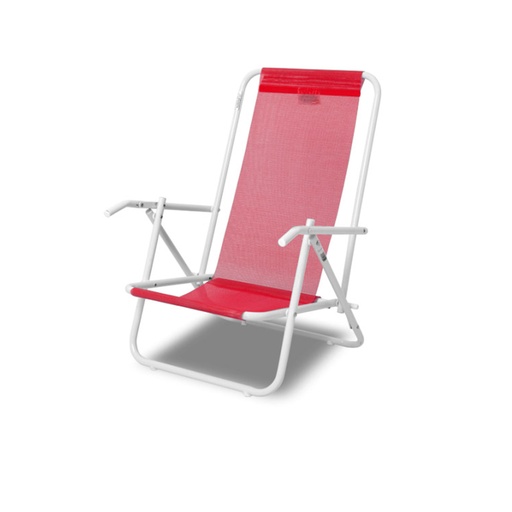 [SOL-2071 Rojo] Reposera Silla Playera Infantil Reforzada Para Niños Solcito  2071