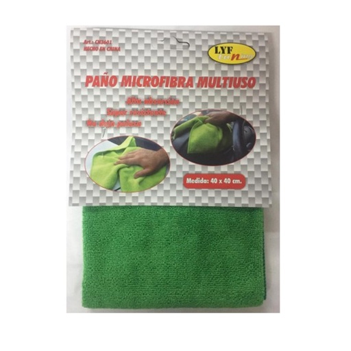 [AGDT-CN3601VERDE] Paño Microfibra Multiuso 40x40 Limpieza Auto Camioneta Verde