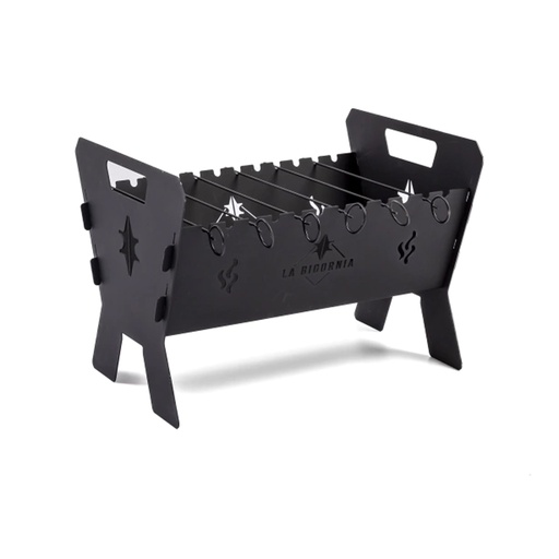 [LB0018-80] Parrilla Brochetera Pinchos Leña O Carbon Desmontable