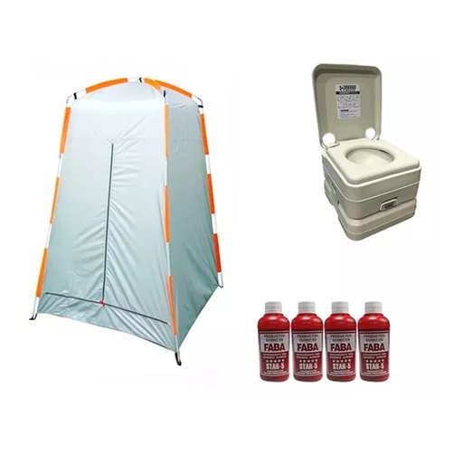 [GON-307078-10L-FABAX4] Carpa Baño Cambiador Vestidor C Inodoro Quimico 10l+ Liquido