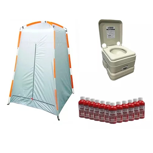 [GON-307078-10L-FABAX12] Inodoro Químico 10l C Carpa Baño Vestidor Cambiador + Líquido