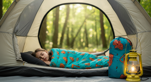 [AW-1020012] Bolsa Dormir Infantil Awayco Cierre Niños Camping Capucha Aqua