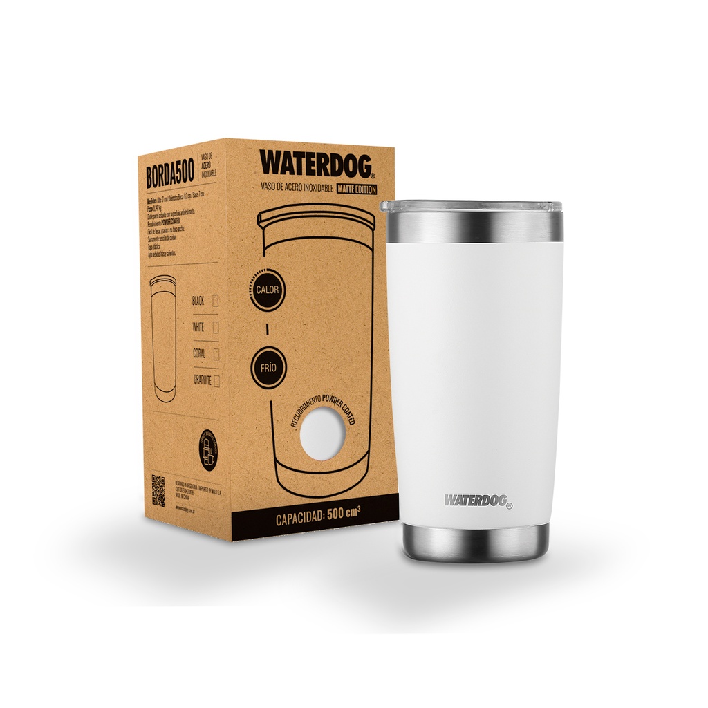 Vaso Térmico Waterdog Borda 500ml Acero Inoxidable