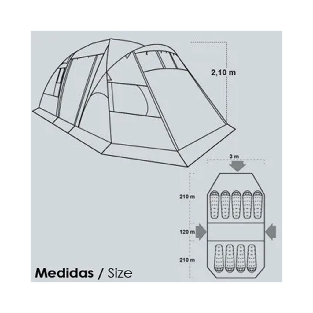 CARPA DOITE PRADERA ALU P/9 PERSONAS M.15956