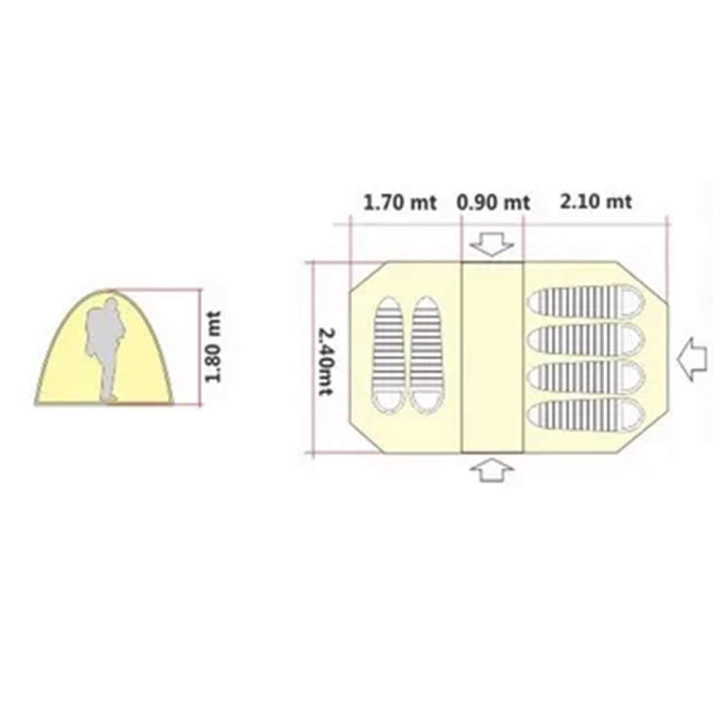 CARPA DOITE PRADERA ALU P/6 PERSONAS M.15955    