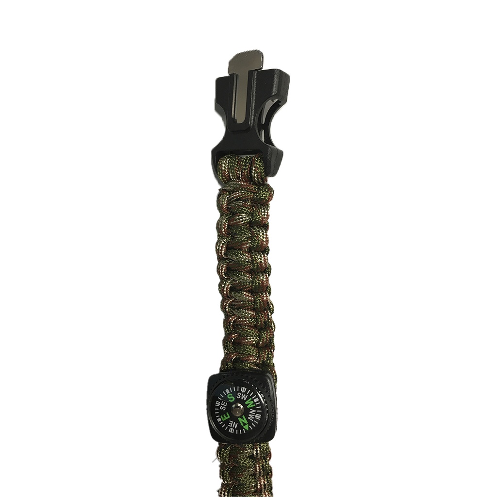 Pulsera Supervivencia Paracord Brújula Camping 5en1