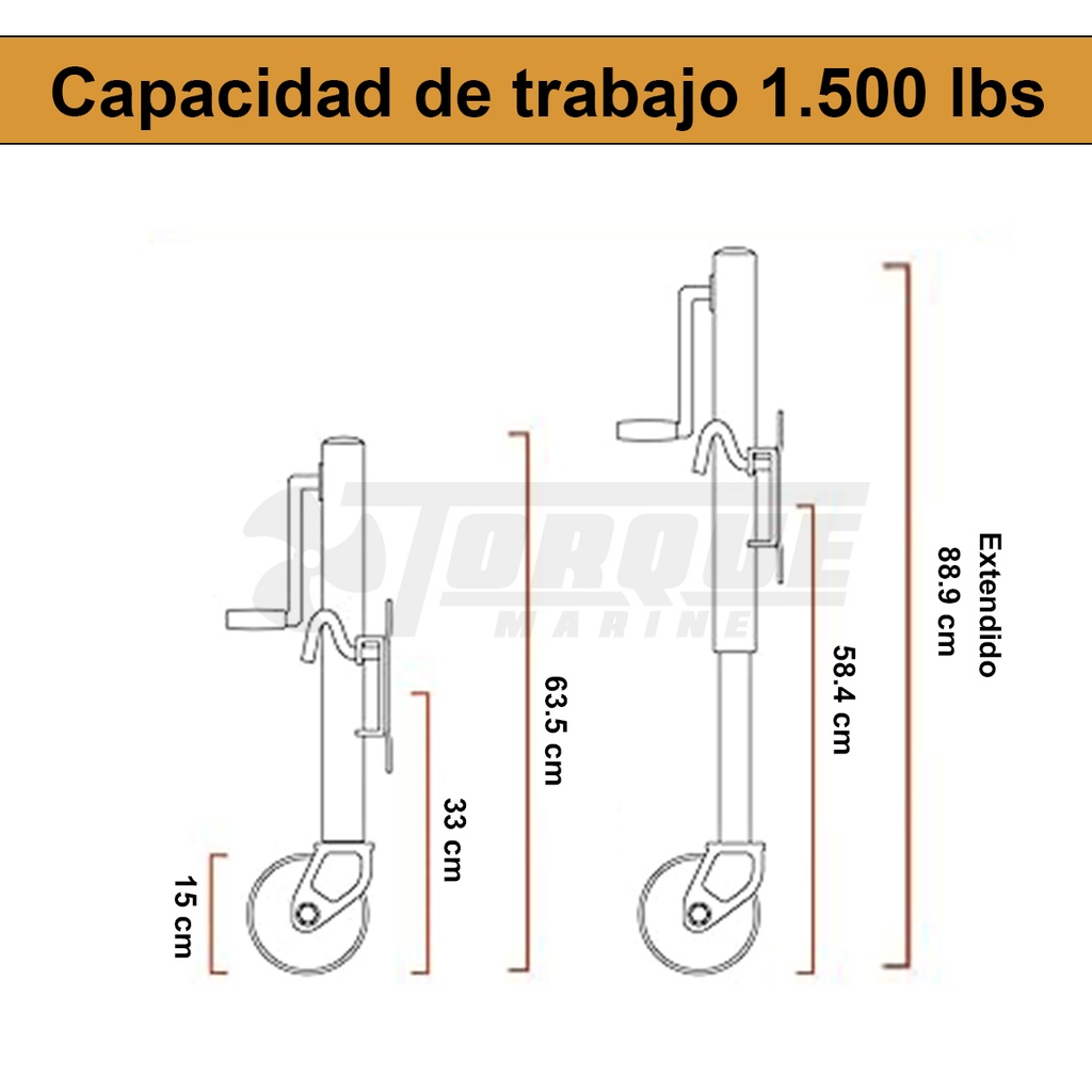 Rueda Timonera Reforzada 1500 Lbs Para Trailer Doble Rueda