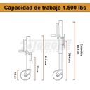 Rueda Timonera Reforzada 1500 Lbs Para Trailer Doble Rueda