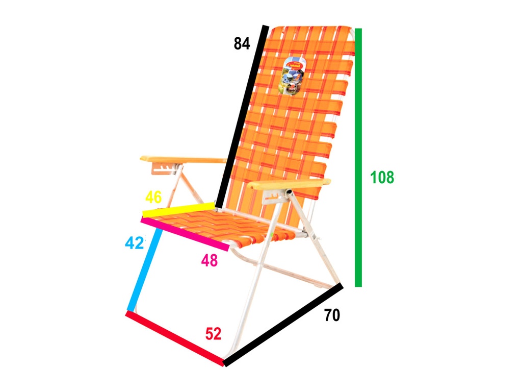 Reposera Silla De Aluminio Alta 5 Posiciones Solcito 1095