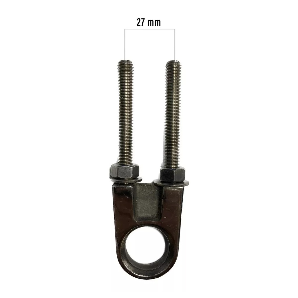 Cancamo chico acero inox 2 vastagos de 5/16 