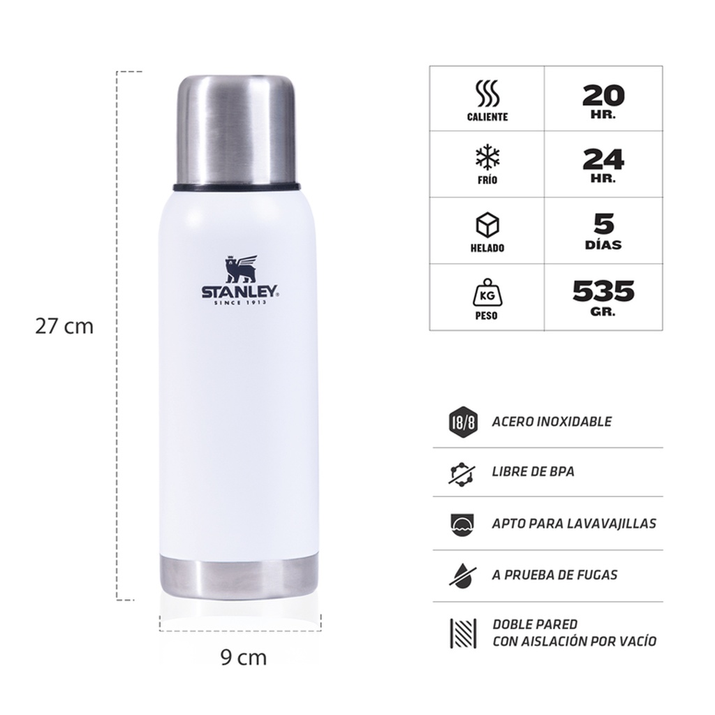 Termo Stanley 739 Ml Adventure Polar Blanco Acero Inoxidable