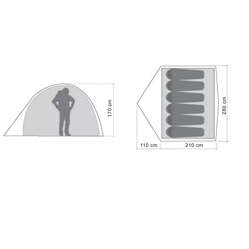 Carpa Para 6 Personas Doite Atom 6 Con Detalle Piso Exterior