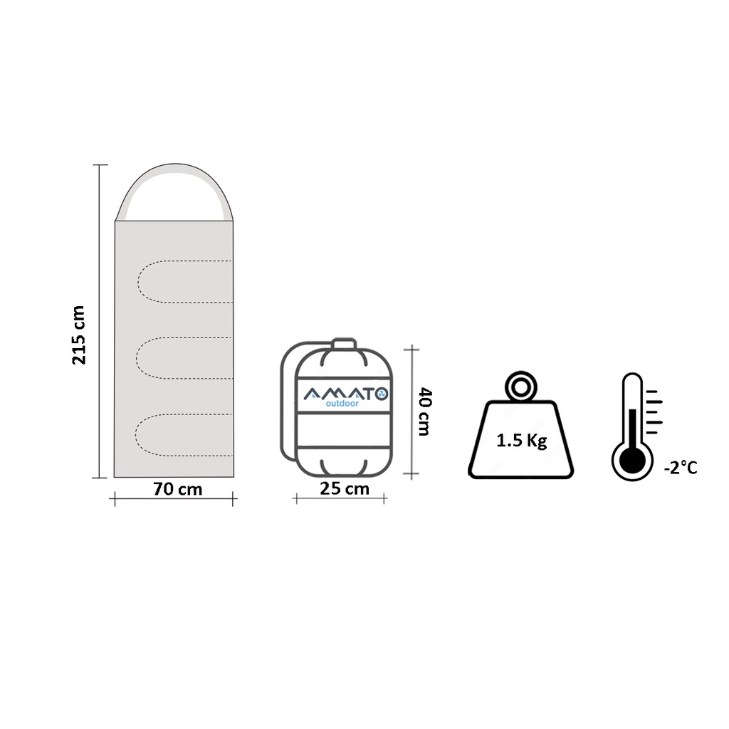 Bolsa De Dormir Campinox Lacar 2,15 X 0,70 Mts - Rango Térmico -2°