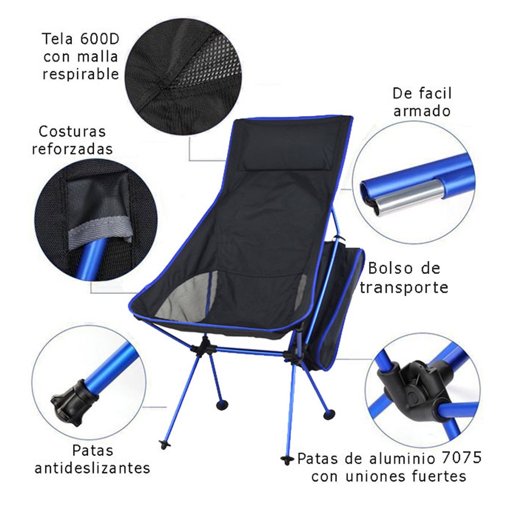 SILLON AZUL PLEG SCOUT 100X58X58 DURALUM