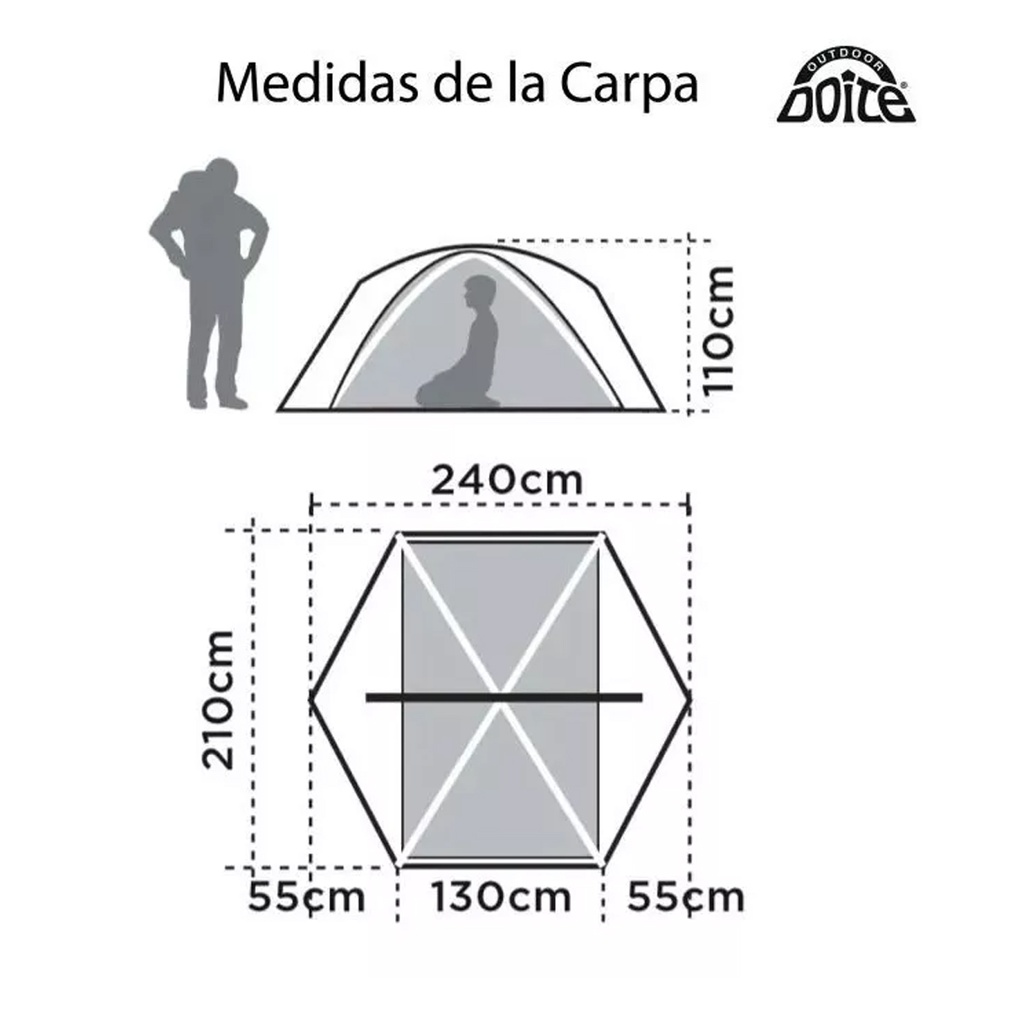 Carpa Doite Pro Teide 2 Personas Varilla Duraluminio