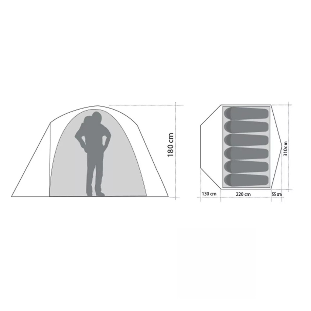 Carpa Family Dome 6 Personas Doite Hi Camper Xr6 