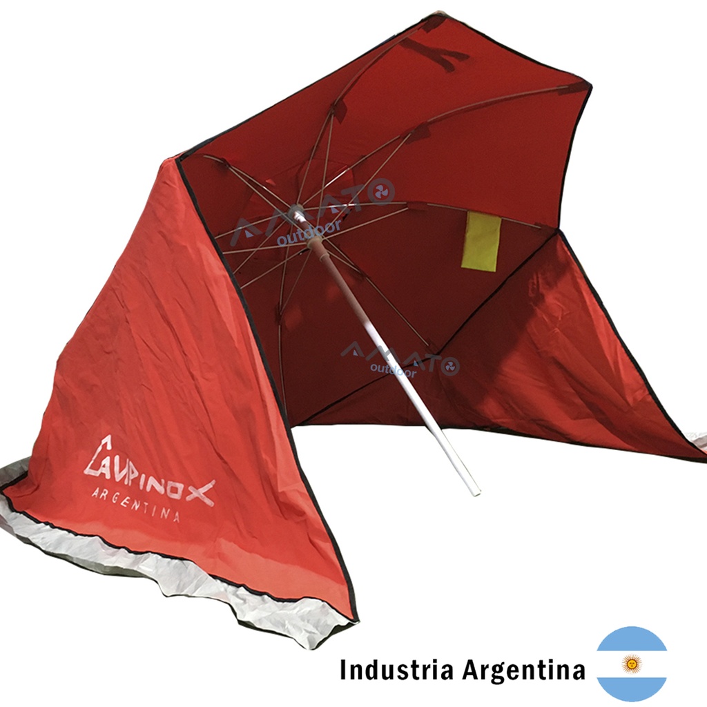 Sombrilla Refugio Paraviento Reforzada 2m 8 Varillas Loneta