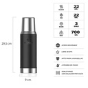 STAN 800ML CLASSIC VAC BTL BLACK 2.0 SYS - SA