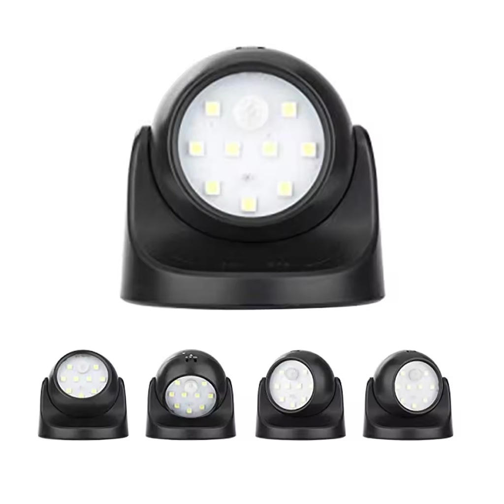 Luz Led 10 Leds Cob Con Sensor Negro