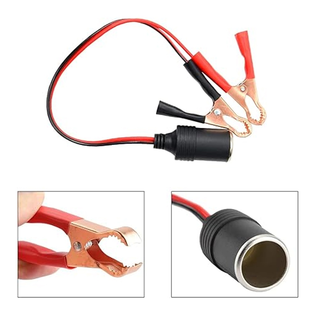Toma Hembra 12v 24v Cable Bateria Pinzas Cocodrilo Moto