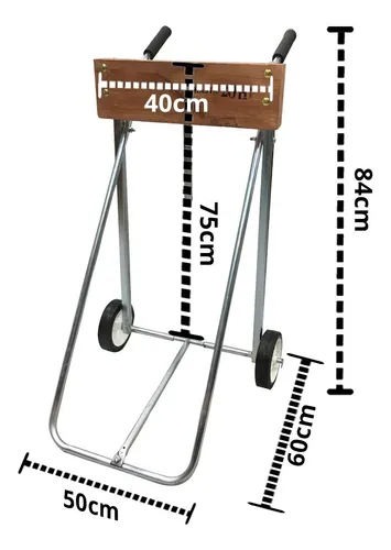 Carro Porta Motor Fuera De Borda Hasta 20 Hp Acero