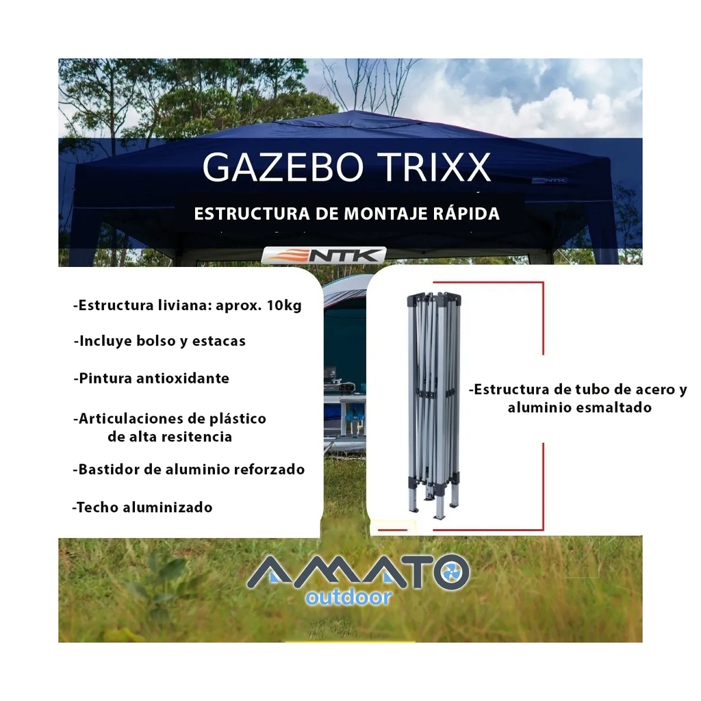 GAZEBO NTK TRIXX C/ 2 PAREDES