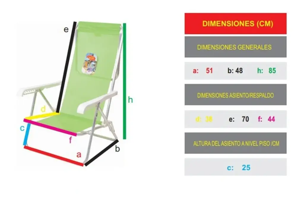 Reposera Silla 8 posiciones Naranja 3015