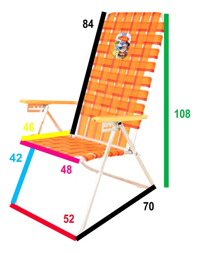 Reposera Silla De Aluminio Alta 5 Posiciones Solcito 1095