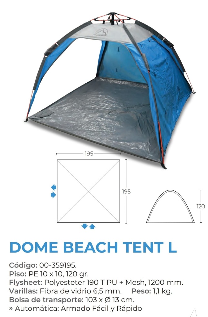 CARPA DOME BEACH TENT L 195x195x120