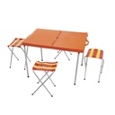 Mesa Plegable Con 4 Banquitos Valija Para Camping 