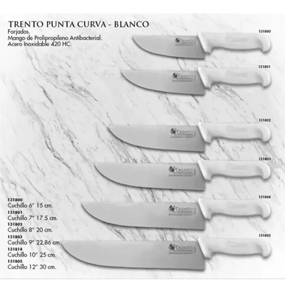Cuchillo De Cocina Trento Hoja 25cm Acero Inoxidable