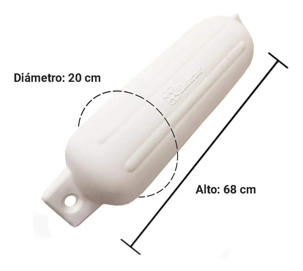 Defensa Inflable Náutica Blanca Extragrande 18x67 cm X 4
