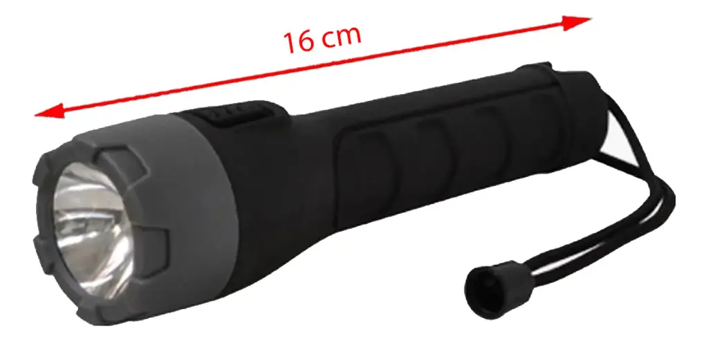 Linterna 2AA recubierta en goma con led 