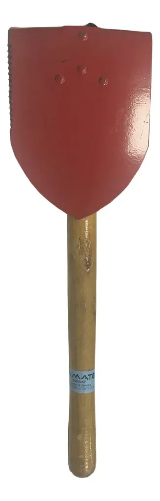 PALA PLEGABLE MANGO DE MADERA ROJA