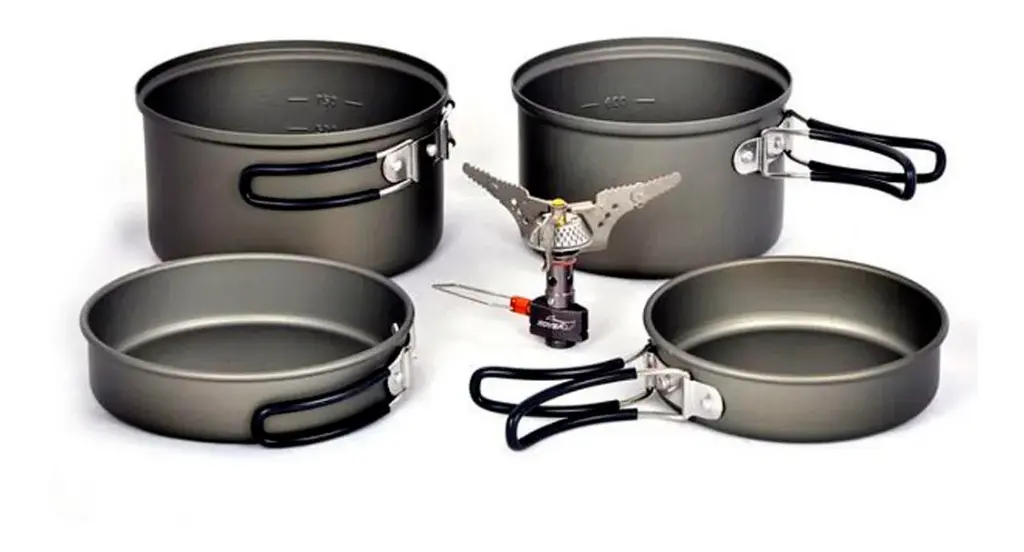 Set De Cocina Marmita Kovea Con Mini Calentador Plegable 