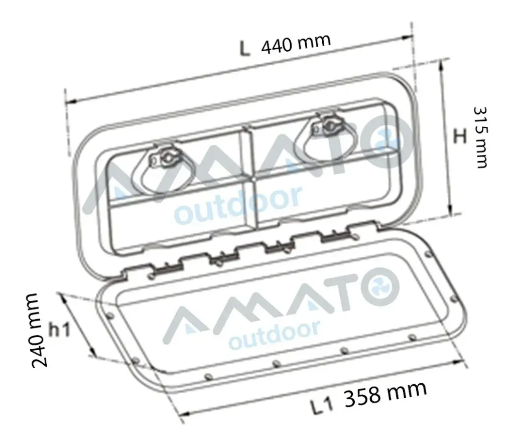 Tapa Estanco Plástica 315x440mm Para Lancha