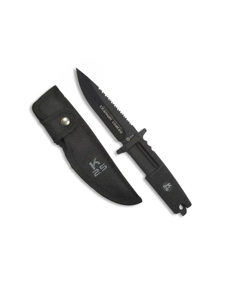 Cuchillo K25 Puño Goma Titanio Hoja 12cm