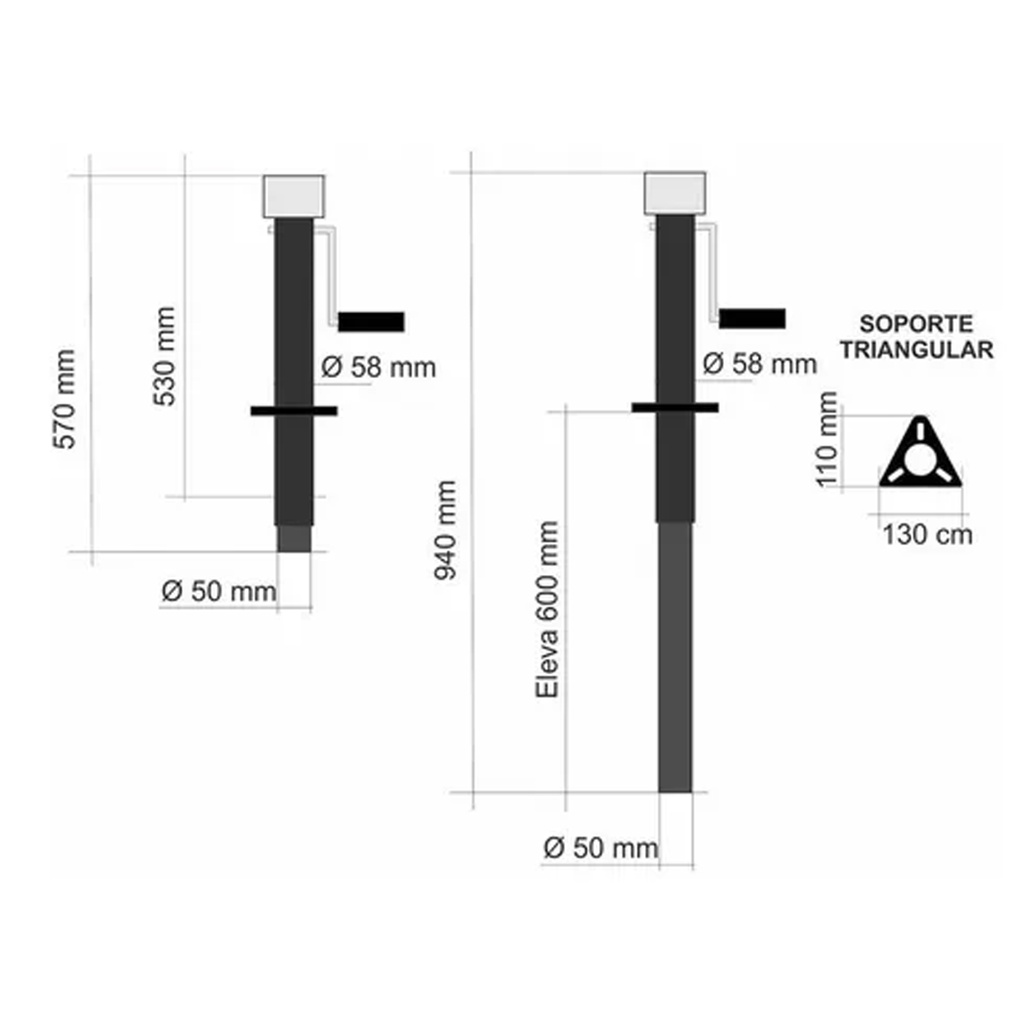 Pata Estabilizadora Trailer Con Gato Manivela Rueda 5000lbs