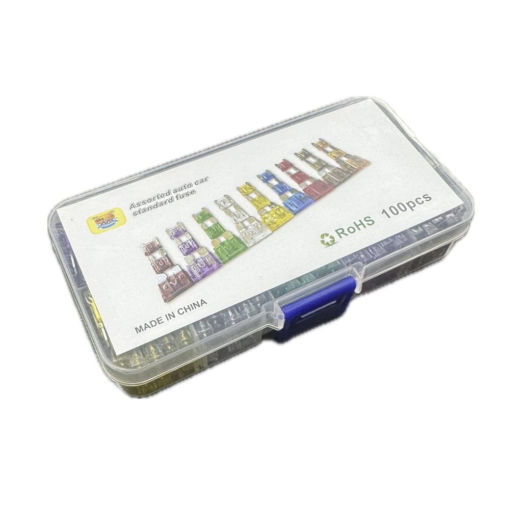 Caja De 100 Fusibles Surtidos Planos Auto Camión