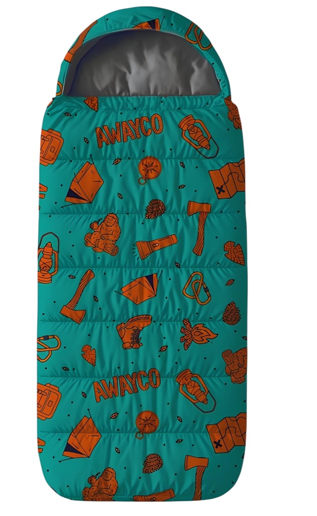 Bolsa Dormir Infantil Awayco Cierre Niños Camping Capucha