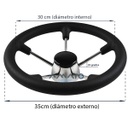 Volante nautico ch. de ACERO INOX. Con revestimiento de goma 