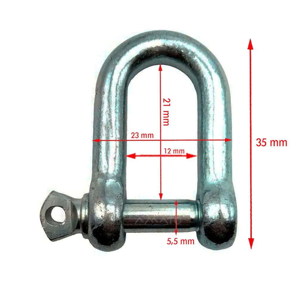 GRILLETE ACERO INOX CORTO 1/4"