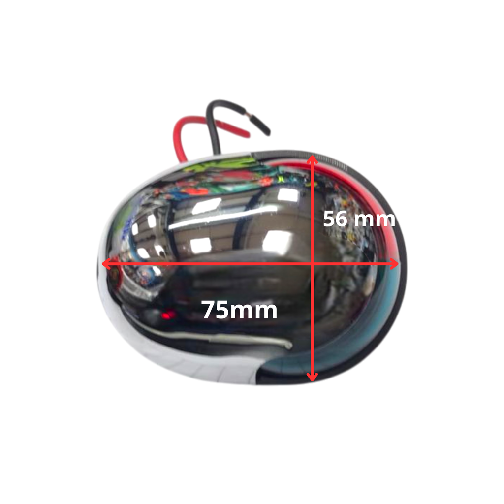 Farol de proa bicolor chico Cromado con lampara                                    